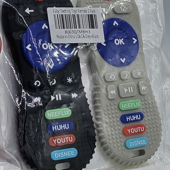 Black & Grey Remote Control Silicone Baby Teethers - Picture 8 of 9